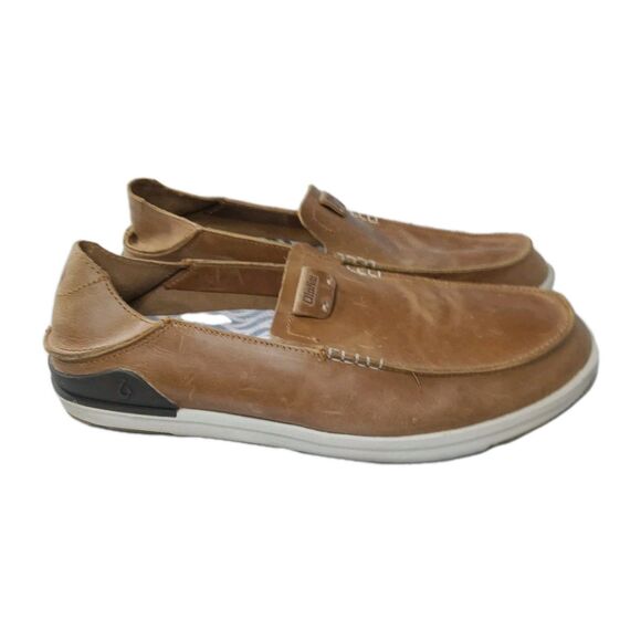 Olukai Kākaha Nia Leather Slip-On Shoes Men’s Size 11.5 Fox Brown Retail $130 main image 6